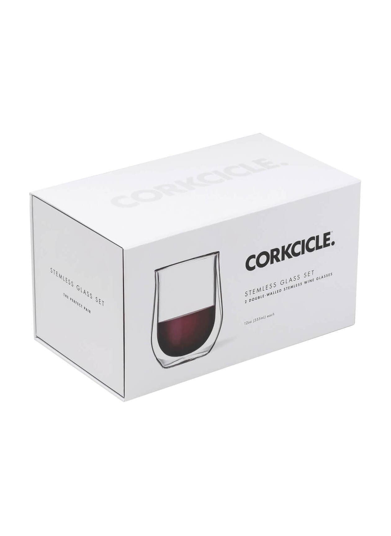 CORKCICLE Stemless Glass Set of Two - White MISC