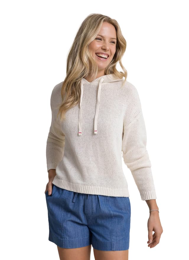 Southern Tide Women's Everlee Hoodie Sweater - White LG