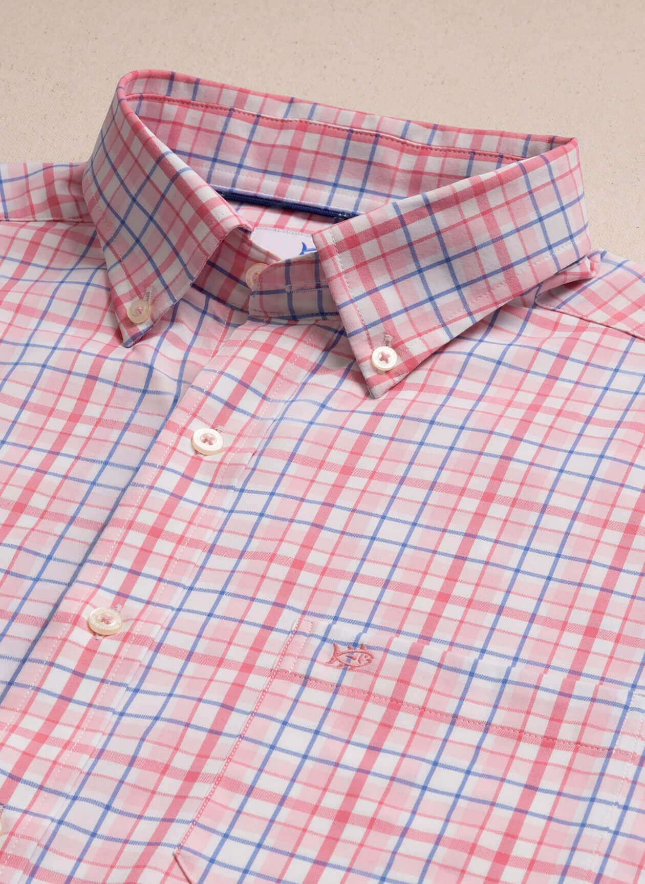Southern Tide Men's IC Master Plaid Sportshirt - Pink LG