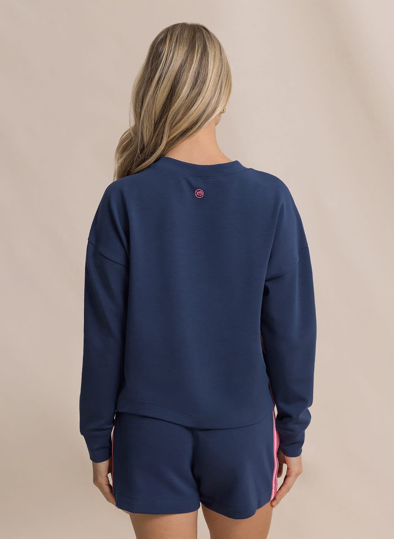 Southern Tide Women's Sabrina Side Stripe Sweatshirt - Navy LG