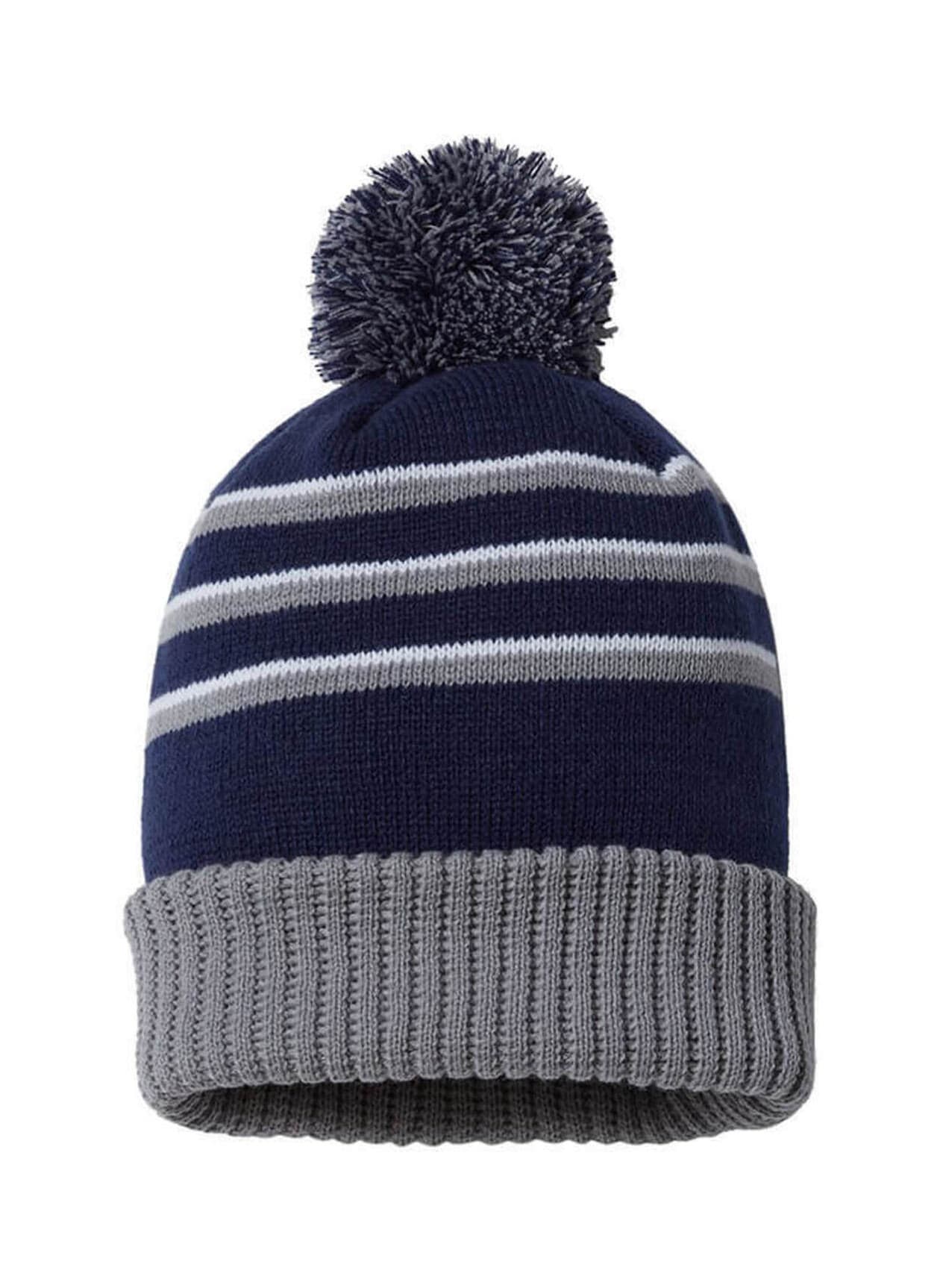 Richardson Stripe Pom Cuffed Beanie
