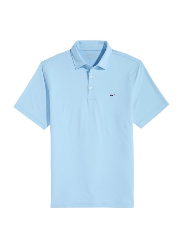 Vineyard Vines Men's Solid Sankaty Polo - Cyan LG