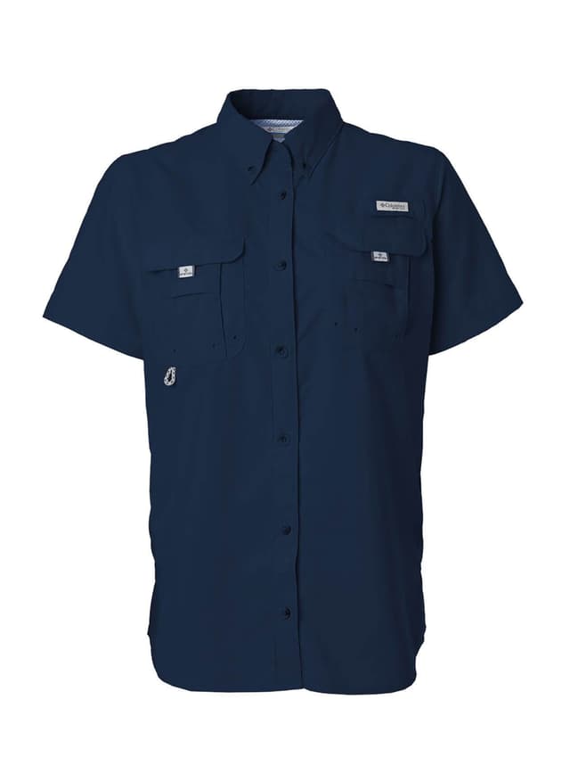 Columbia Women's PFG Bahama Short-Sleeve Shirt - S&S - Navy LG