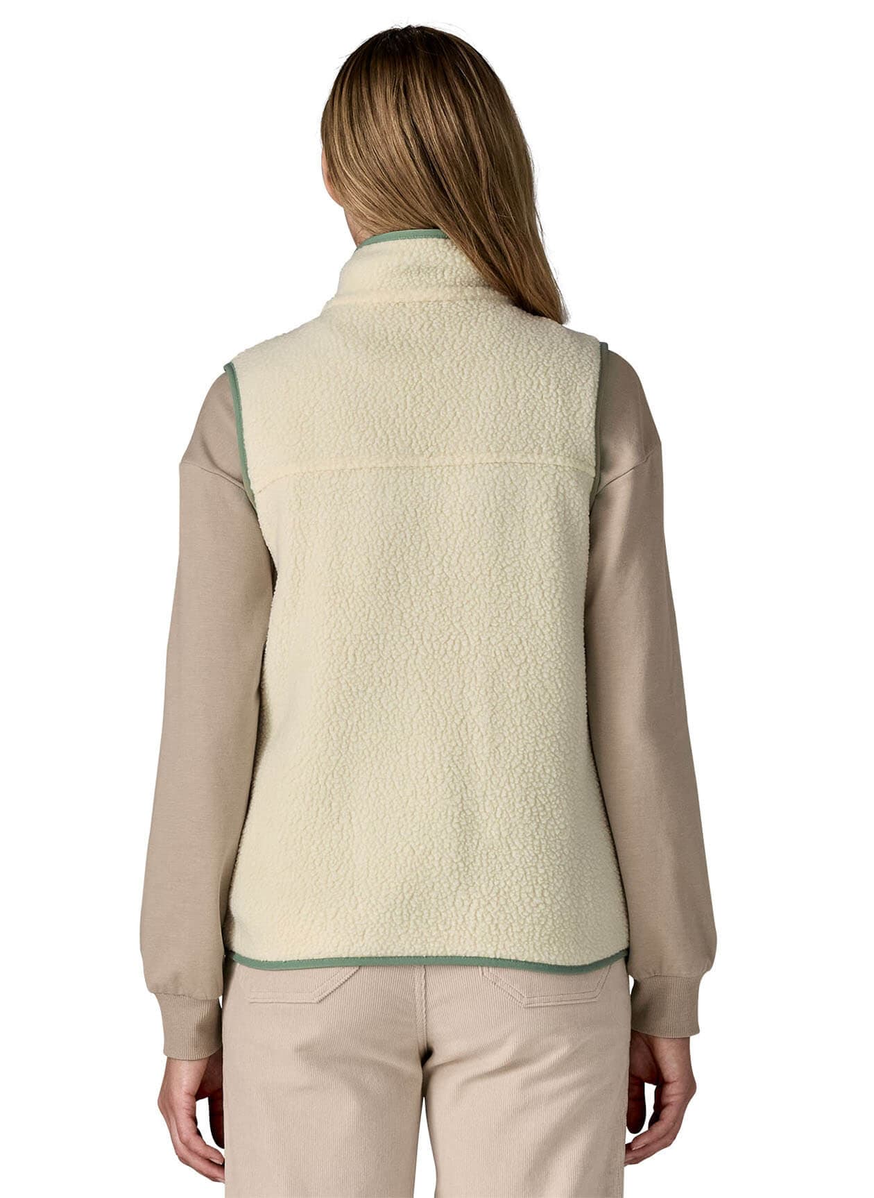Patagonia Women's Retro Pile Vest - Natural w / Ellwood Green LG