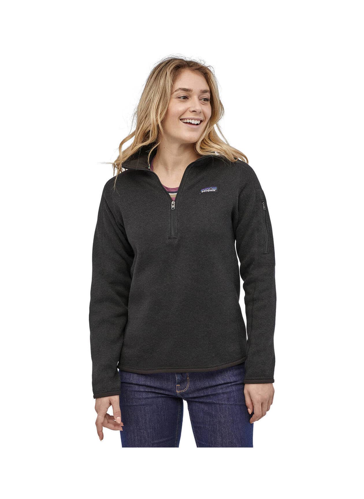 Patagonia Women's Better Sweater Quarter-Zip - Black (BLK) LG
