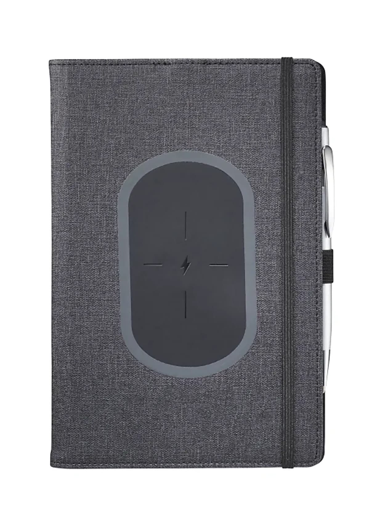 JournalBooks 5.5' x 8.5' Walton Wireless Charging Notebook - Black MISC