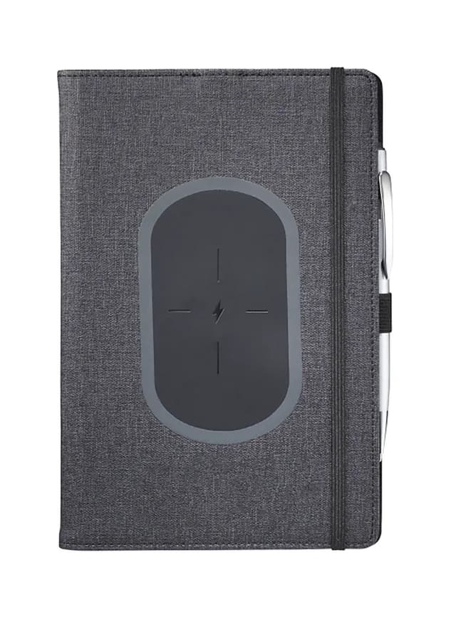 JournalBooks 5.5' x 8.5' Walton Wireless Charging Notebook - Black MISC