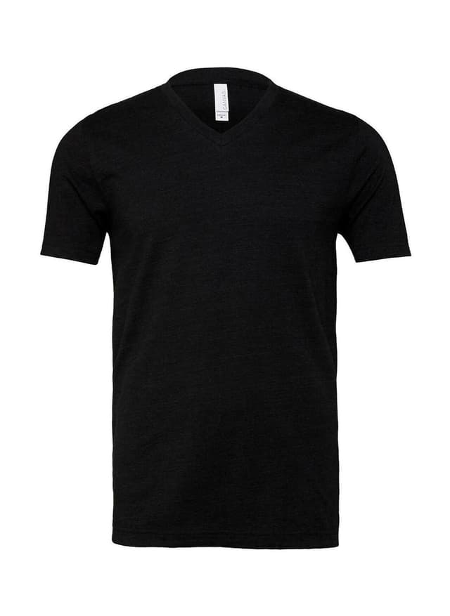 Bella + Canvas Men's Triblend V-Neck T-Shirt - Black LG