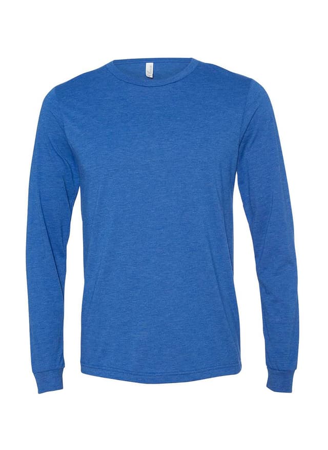 Bella + Canvas Men's Triblend Long-Sleeve T-Shirt - Blue 3XL