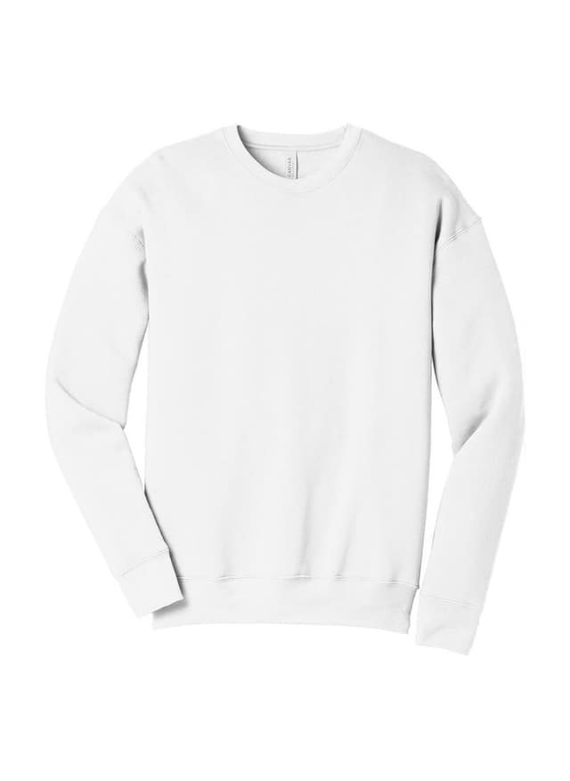 Bella + Canvas Men's Drop Shoulder Fleece Sweatshirt - White LG