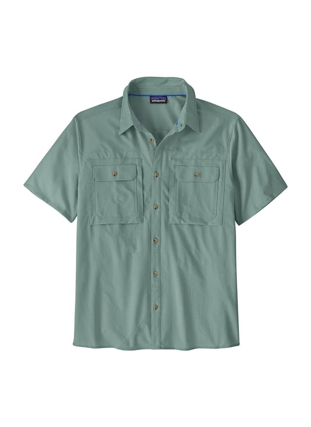 Patagonia Men's Self Guided Short-Sleeve Sun Shirt - Cyan 3XL
