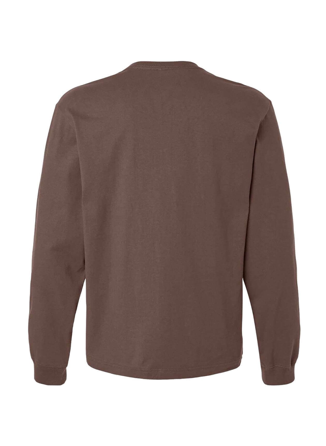 Bella + Canvas Men's Heavyweight Long-Sleeve T-Shirt - Brown 3XL