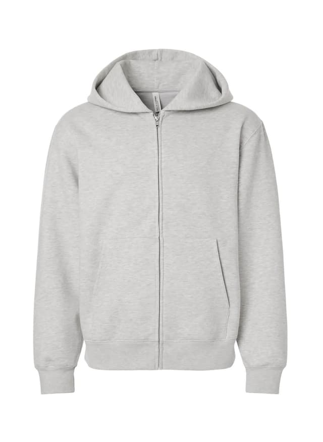 Bella + Canvas Unisex 10 oz Full-Zip Hoodie Sweatshirt - Light Grey 3XL