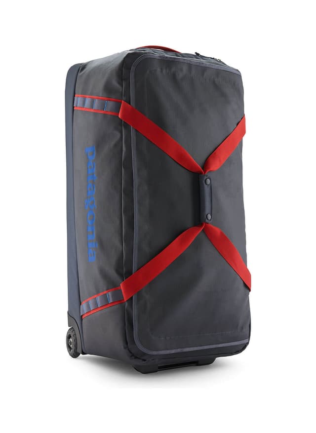 Patagonia Black Hole Wheeled Duffel 100L F24 - Smolder Blue w / Amanita Red MISC