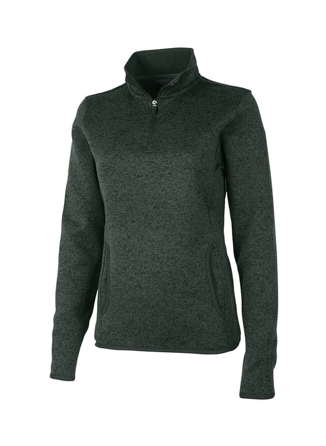 Charles River Women's Heathered Fleece Quarter-Zip - Green 3XL