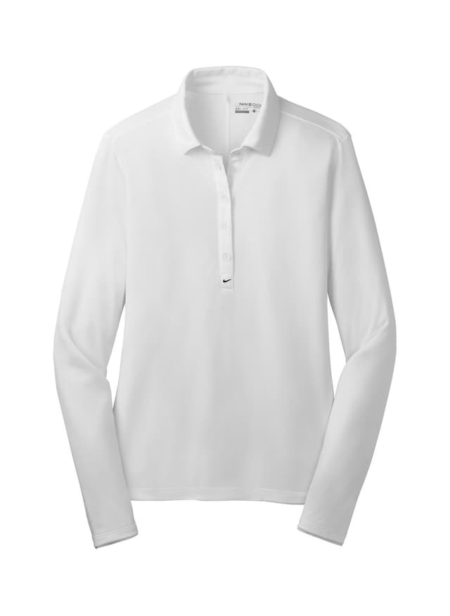 Nike Women's Dri-FIT Tech Long-Sleeve Polo - White LG