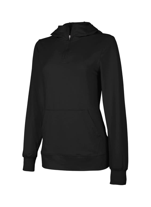 Charles River Women's Pulse Performance Quarter Zip Hoodie - Black 3XL
