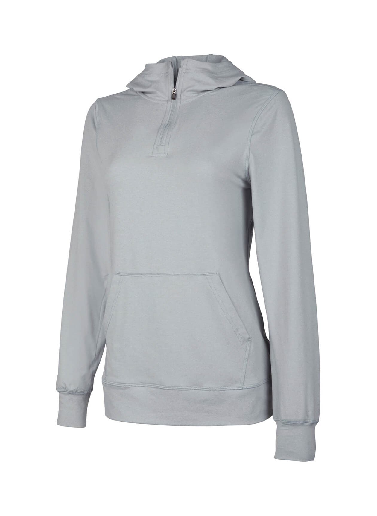 Charles River Women's Pulse Performance Quarter Zip Hoodie - Light Grey 3XL