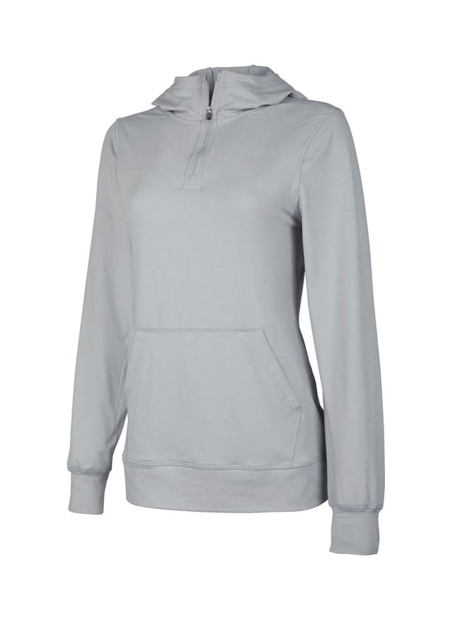 Charles River Women's Pulse Performance Quarter Zip Hoodie - Light Grey 3XL