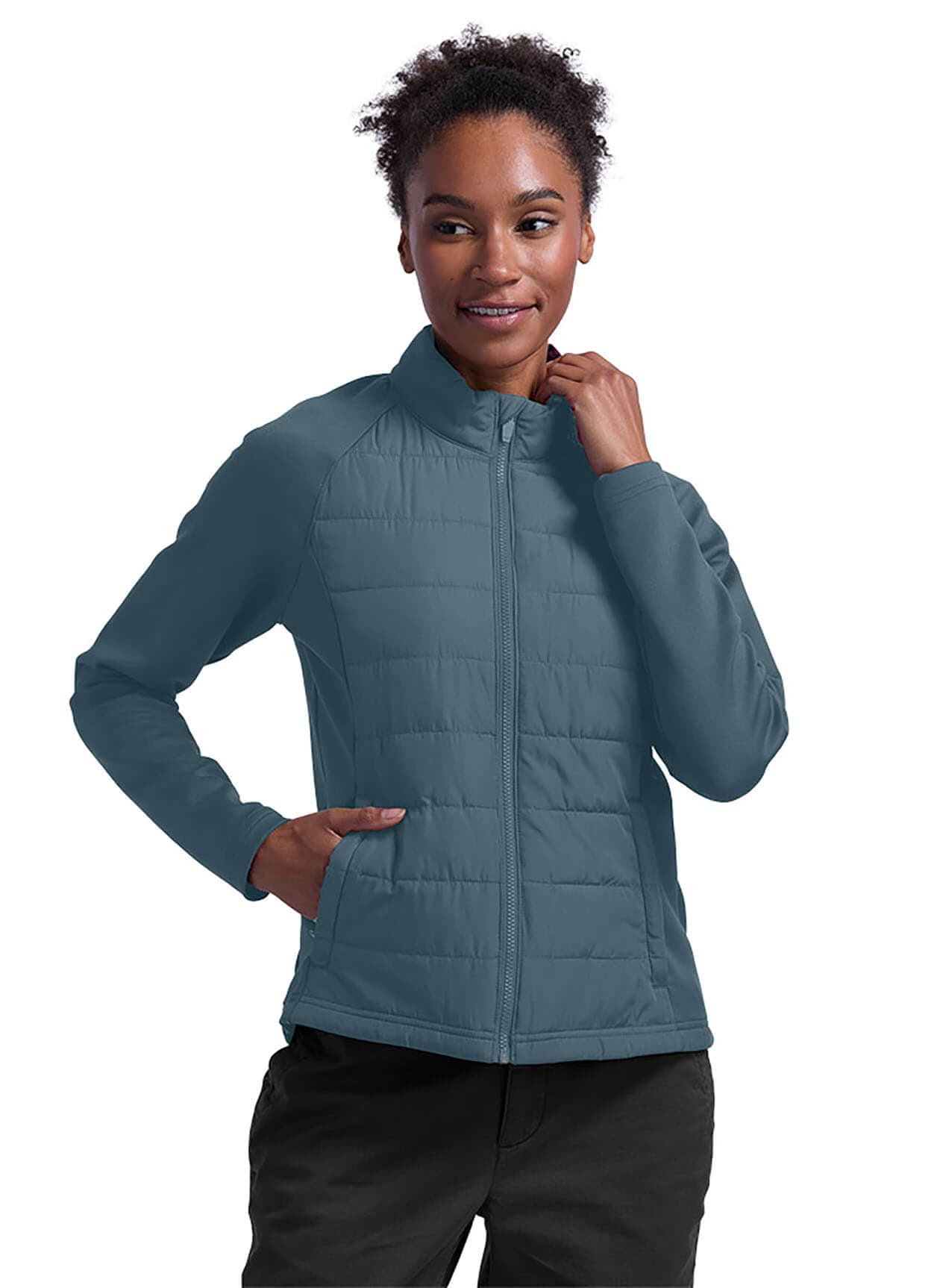 Charles River Women's Lotus Hybrid Puffer Jacket - Green 3XL