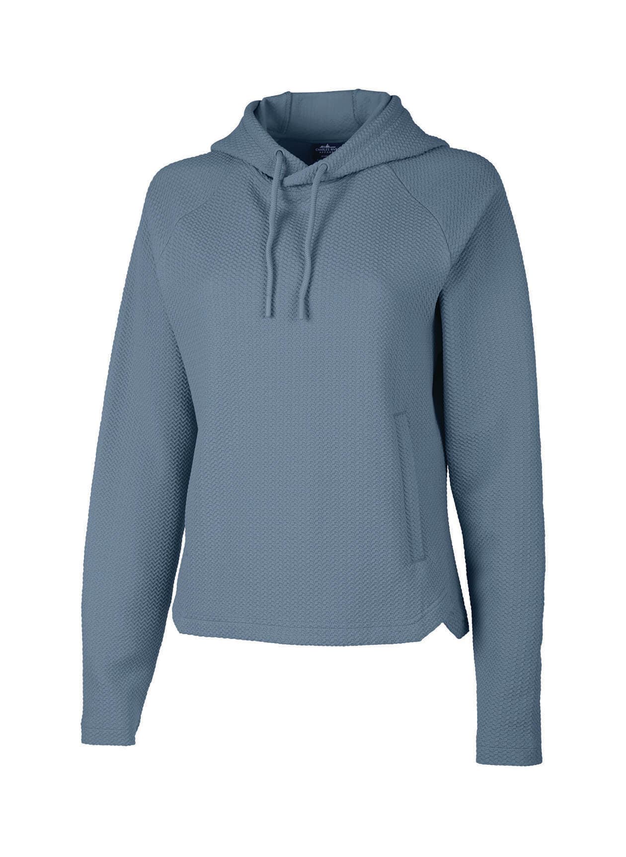 Charles River Women's TexturKnit Hoodie - Mineral Blue 3XL