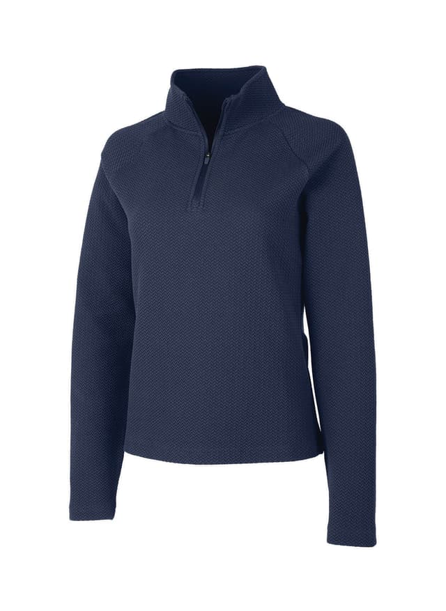 Charles River Women's TexturKnit Quarter-Zip - Navy 3XL