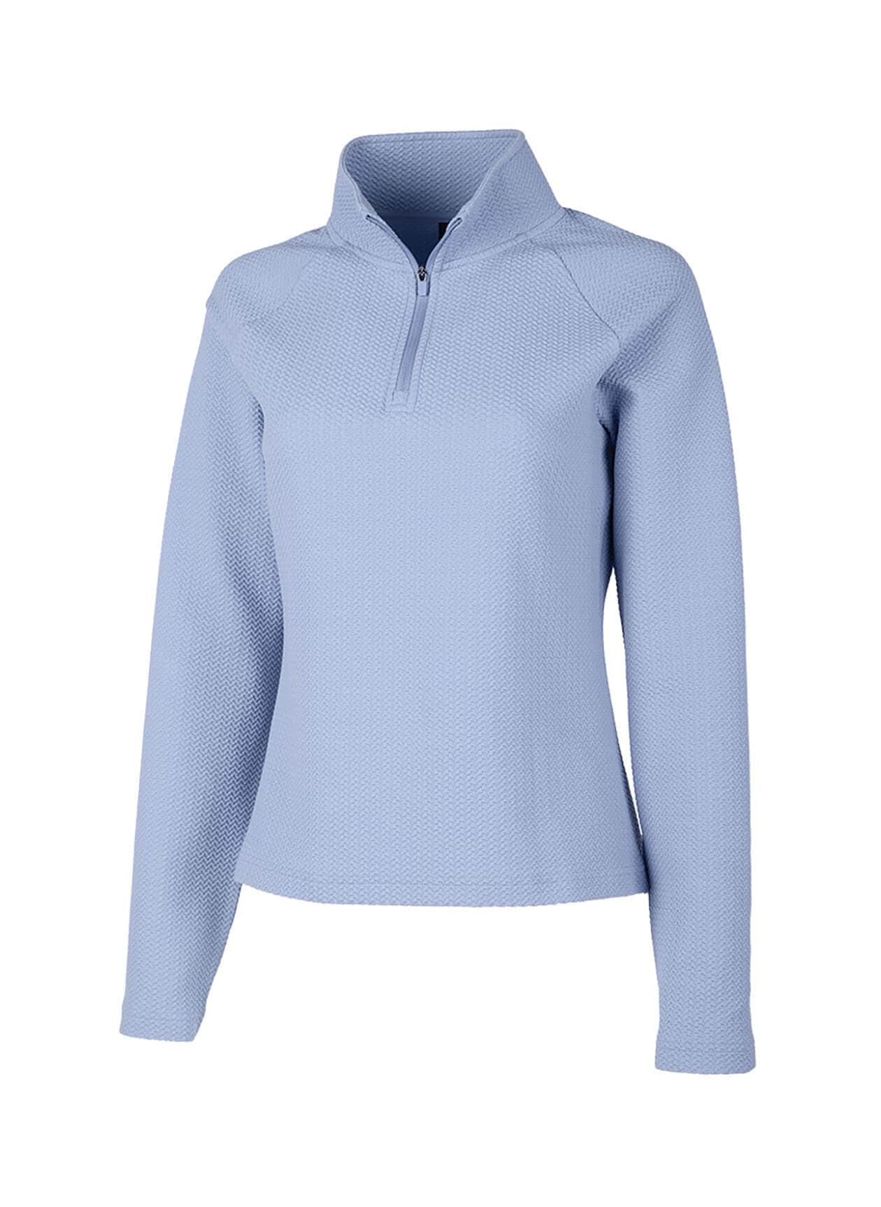 Charles River Women's TexturKnit Quarter-Zip - Blue Lavender (143) 3XL
