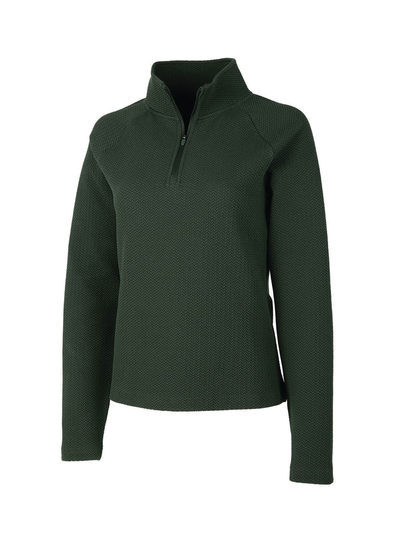 Charles River Women's TexturKnit Quarter-Zip - Green 3XL