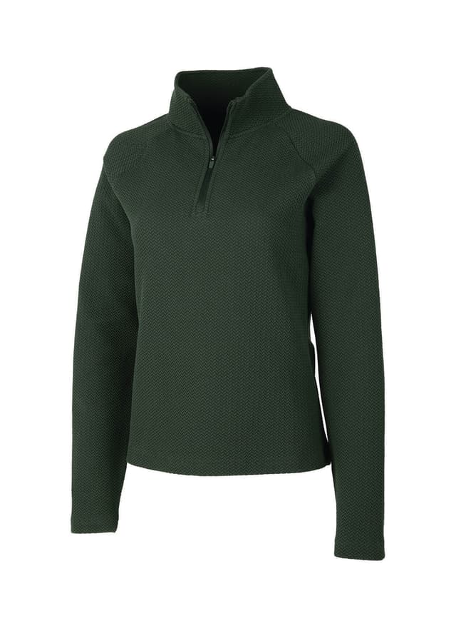 Charles River Women's TexturKnit Quarter-Zip - Green 3XL