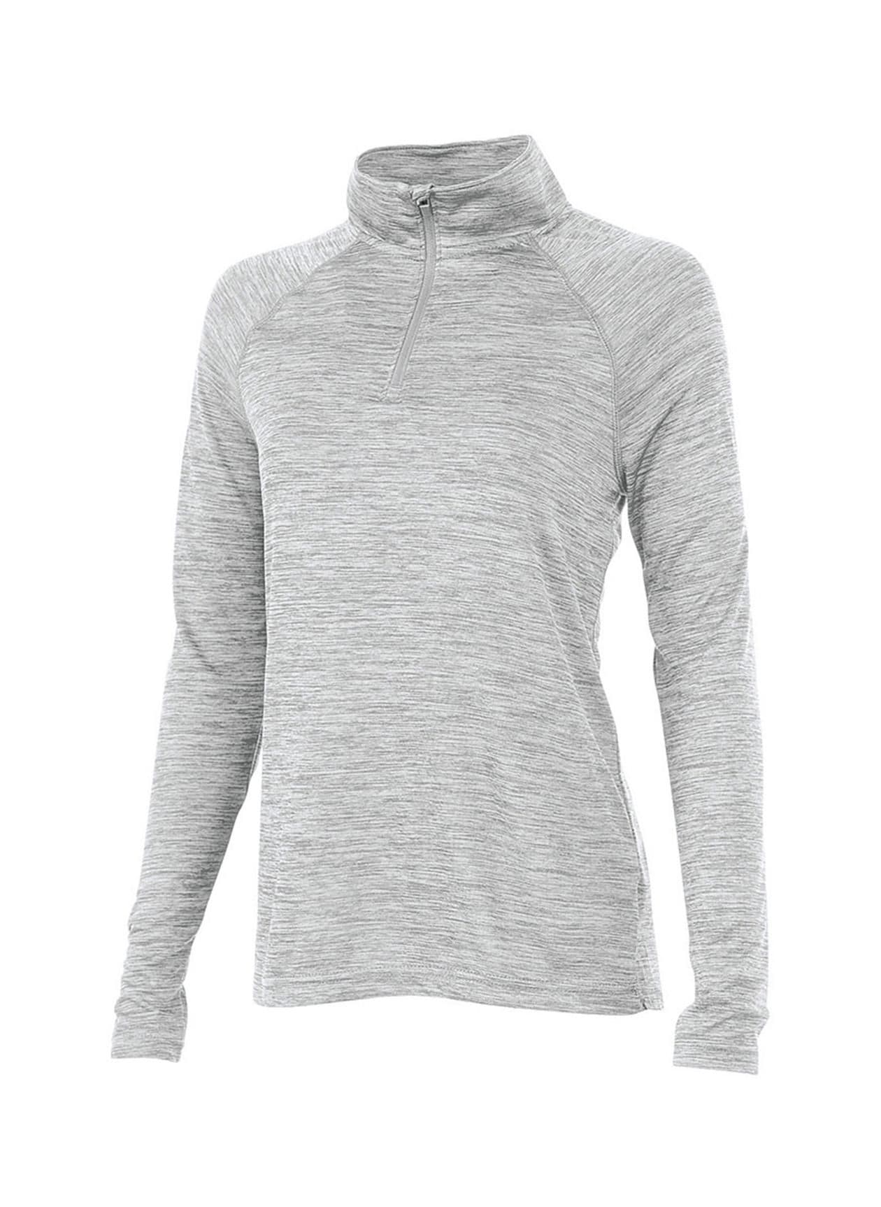Charles River Women's Space Dyed Quarter-Zip - Light Grey 3XL