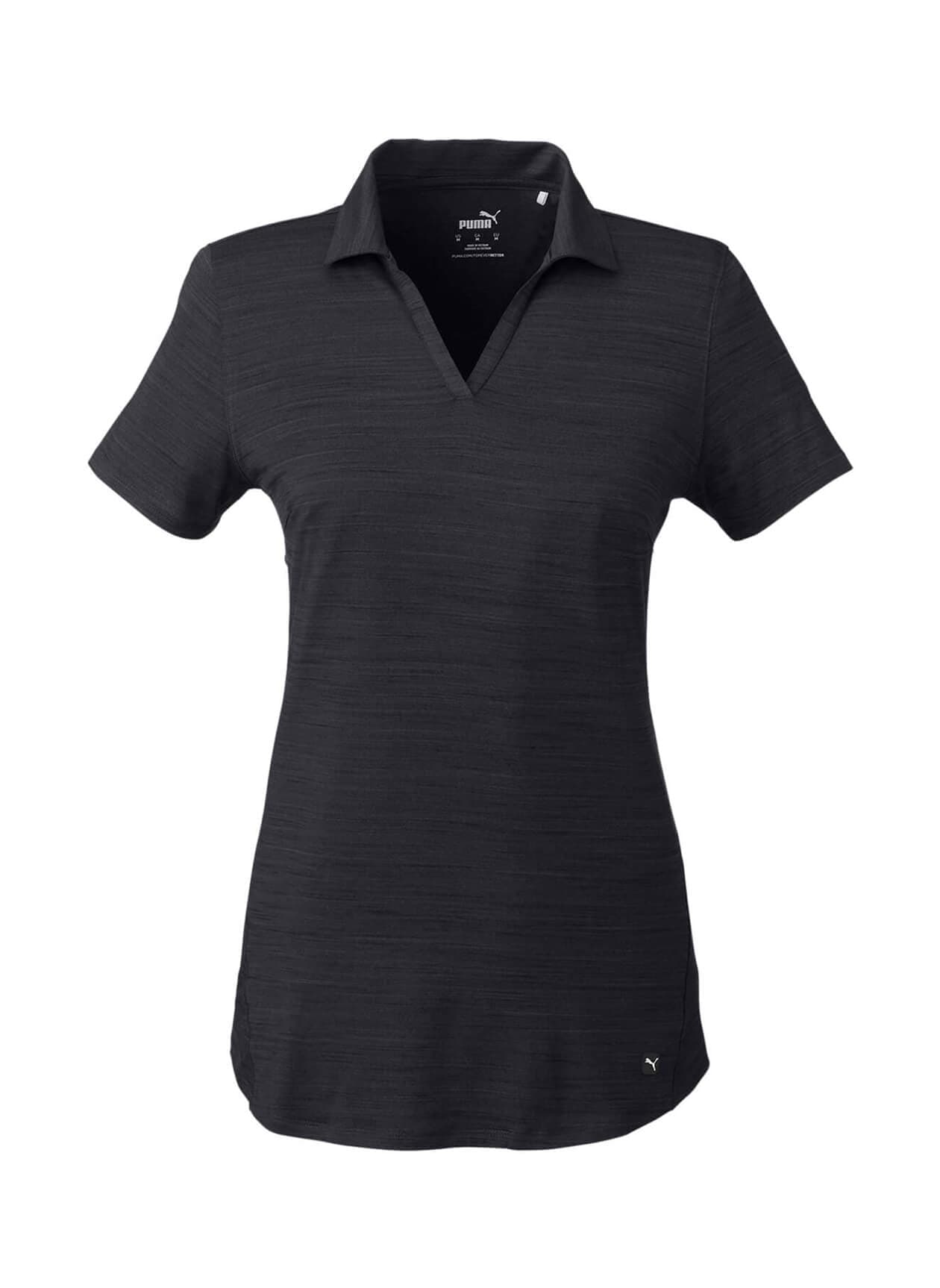 PUMA Women's Cloudspun Free V-Neck Polo - Black LG