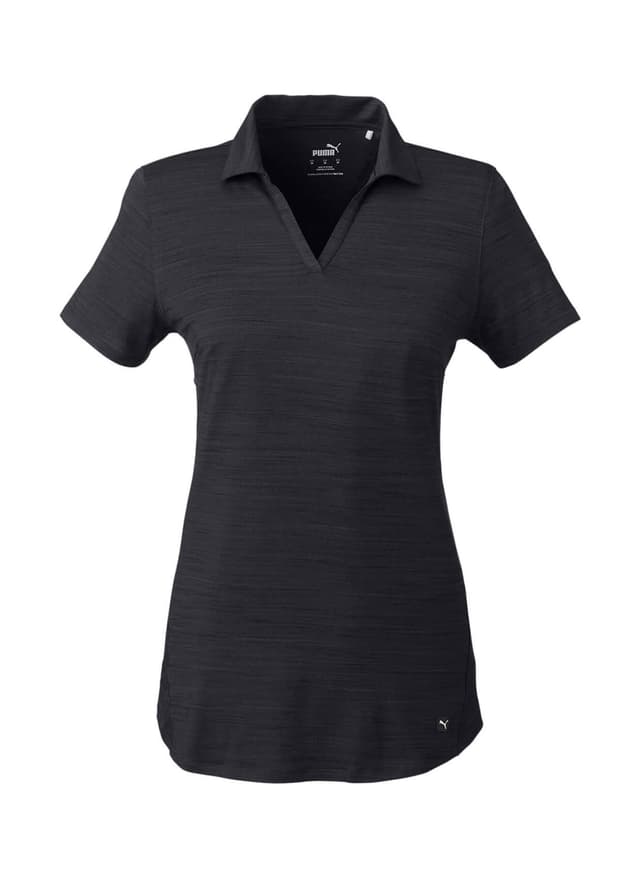 PUMA Women's Cloudspun Free V-Neck Polo - Black LG