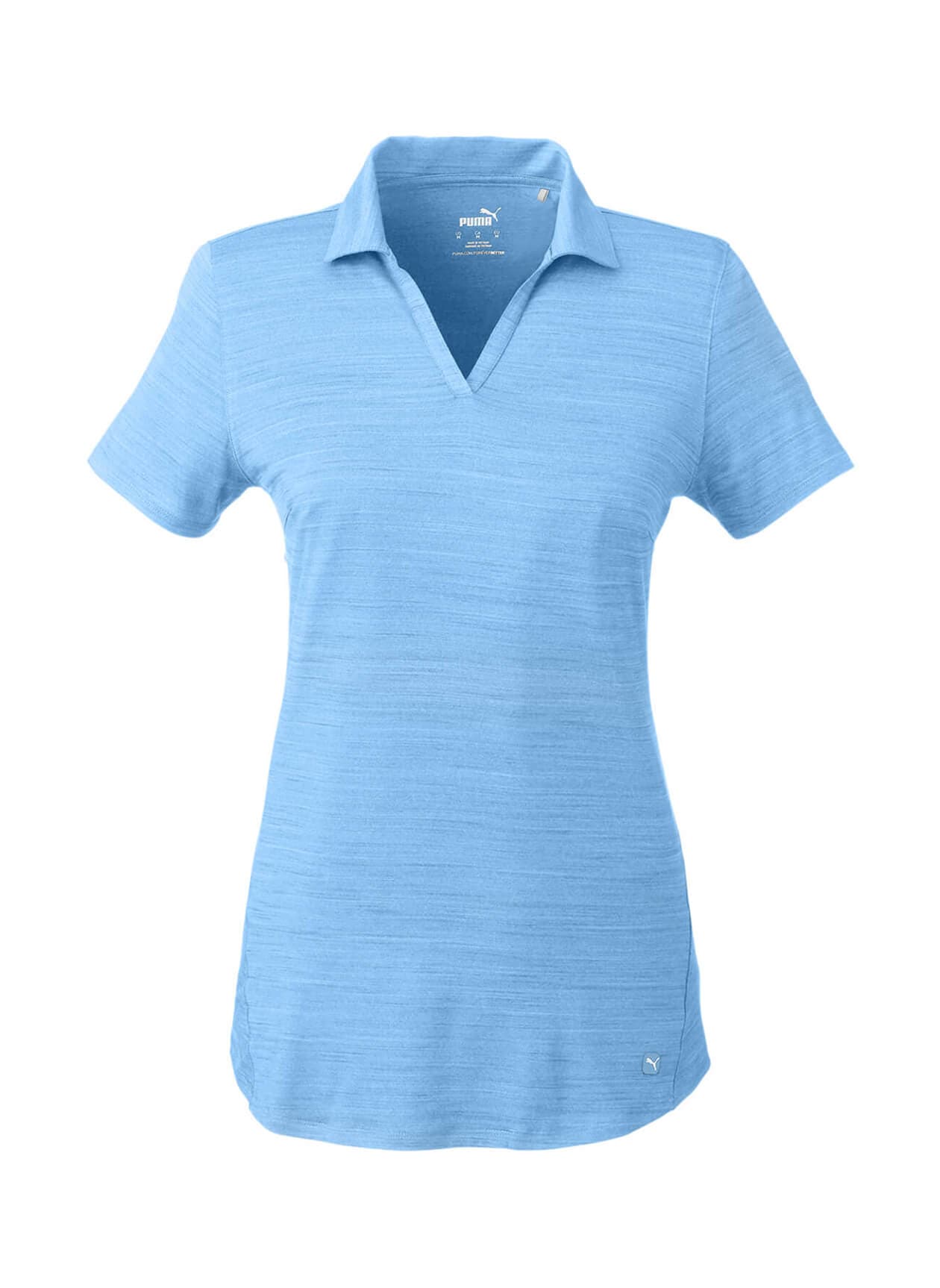 PUMA Women's Cloudspun Free V-Neck Polo - Cyan LG
