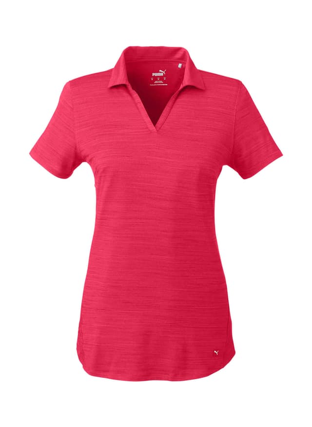 PUMA Women's Cloudspun Free V-Neck Polo - Red LG