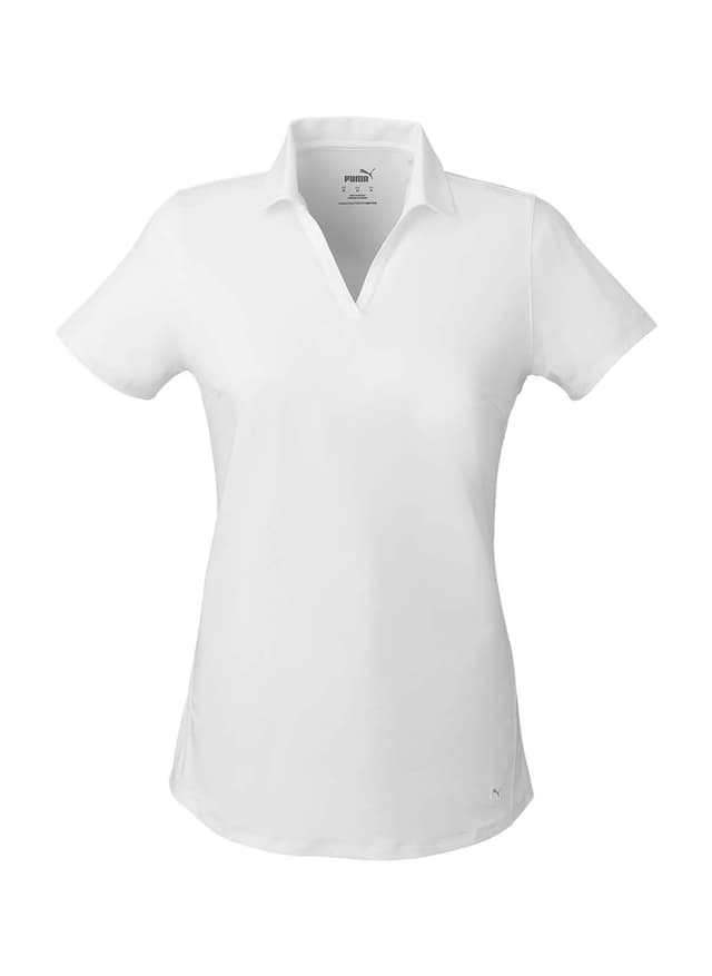 PUMA Women's Cloudspun Free V-Neck Polo - White LG