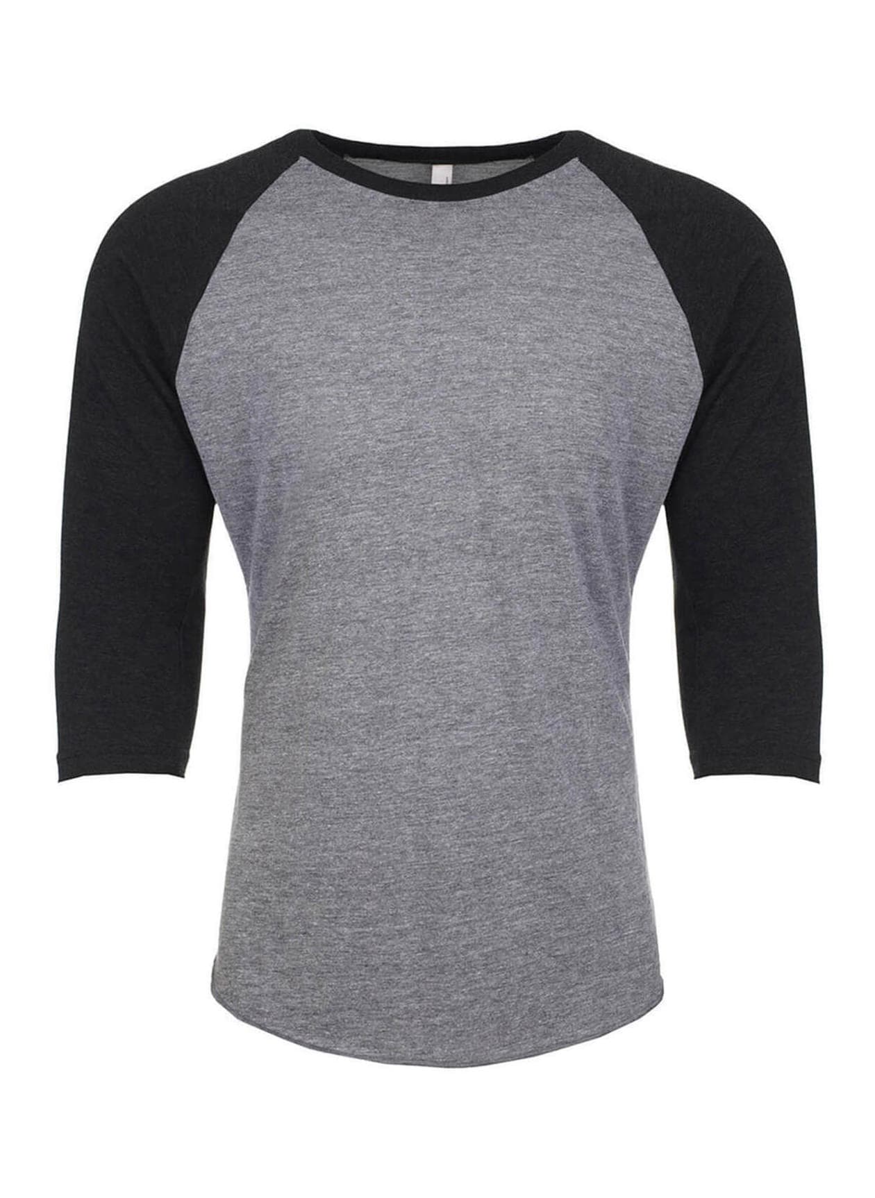 Next Level Unisex Triblend 3/4-Sleeve Raglan T-Shirt - Black,Dark Grey 3XL