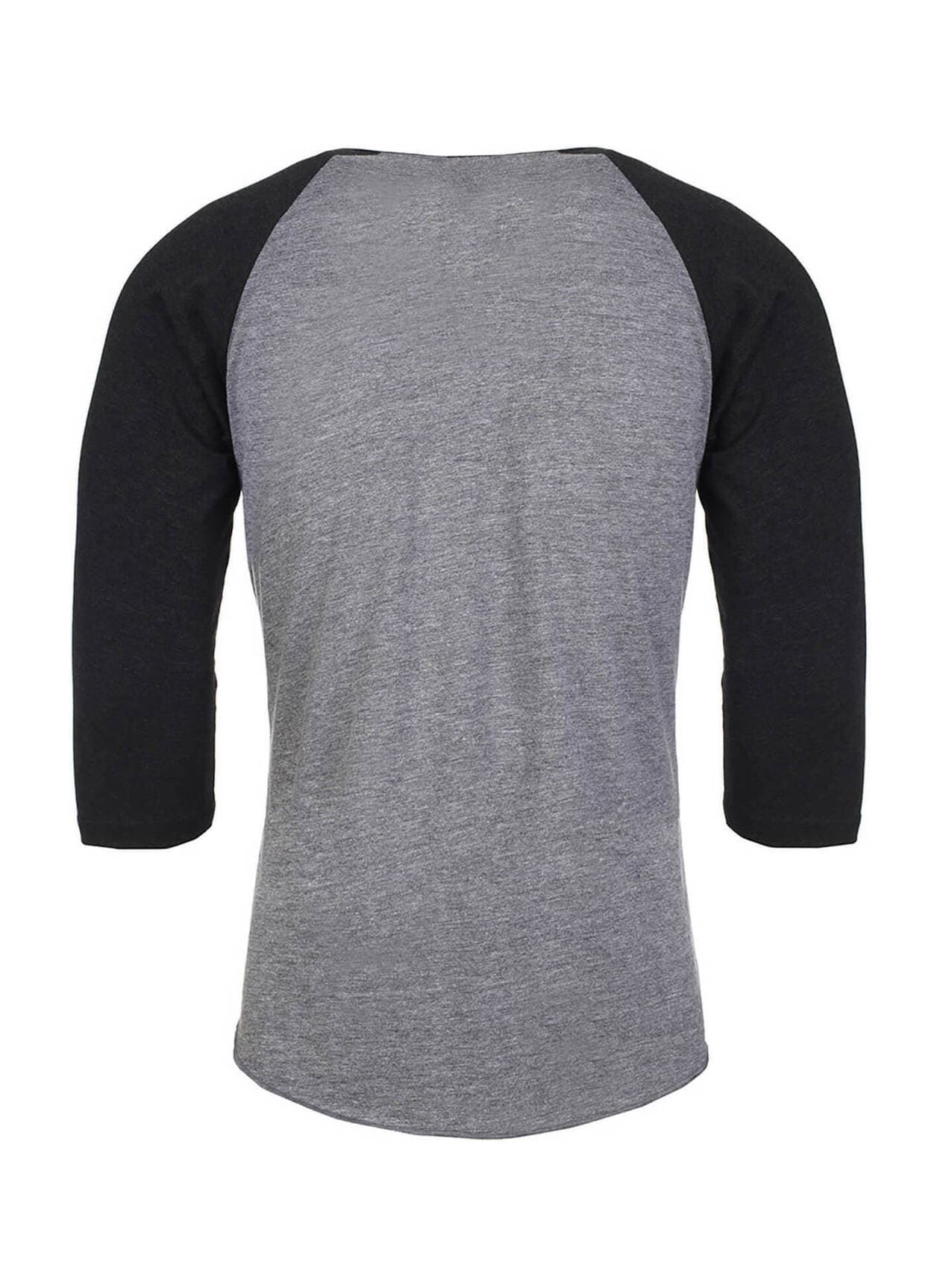 Next Level Unisex Triblend 3/4-Sleeve Raglan T-Shirt - Black,Dark Grey 3XL