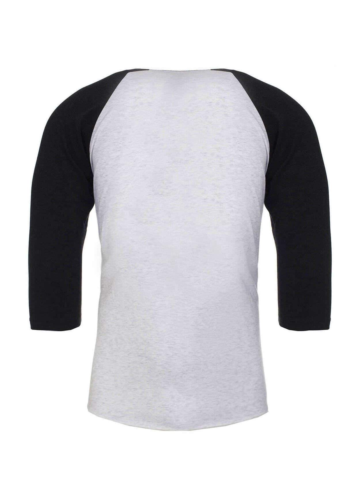 Next Level Unisex Triblend 3/4-Sleeve Raglan T-Shirt - Vintage Black / Heather White 3XL