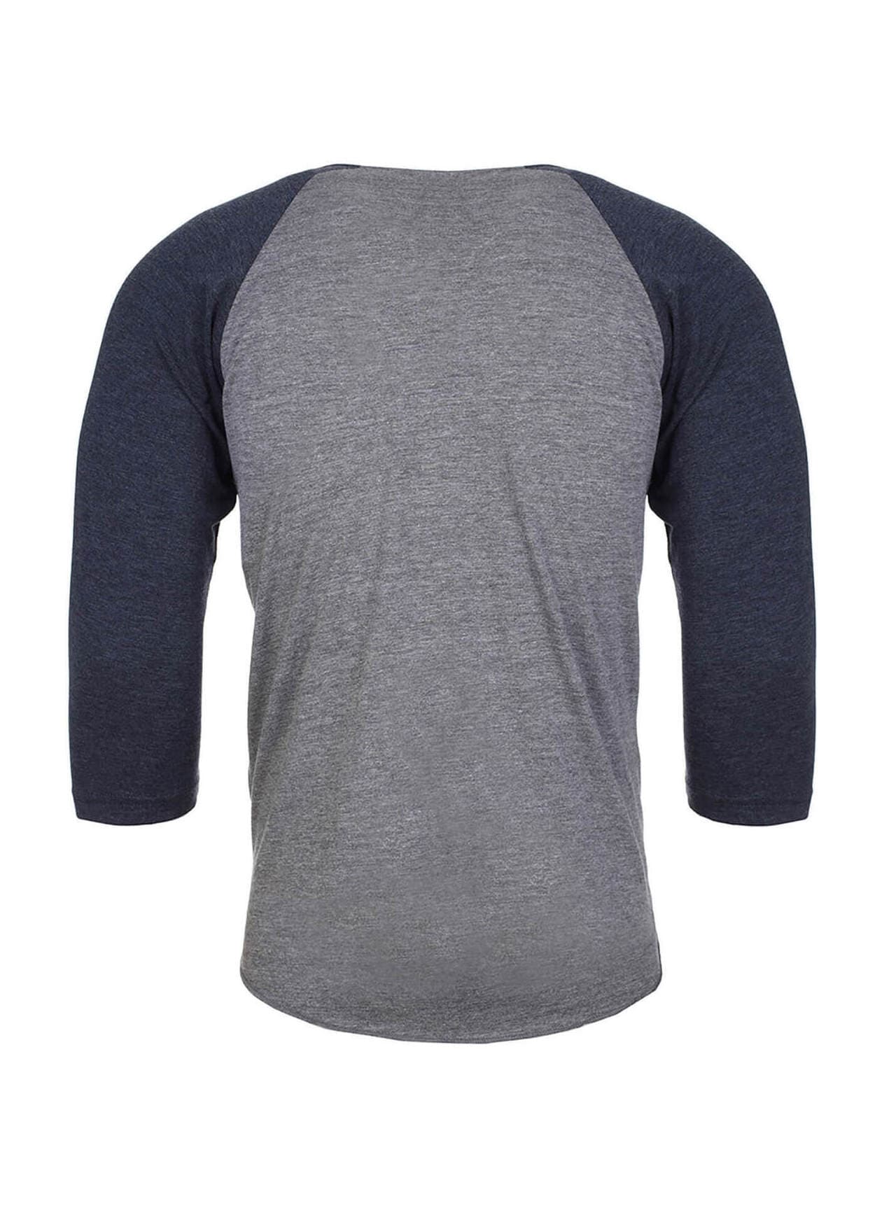 Next Level Unisex Triblend 3/4-Sleeve Raglan T-Shirt - Navy,Dark Grey 3XL