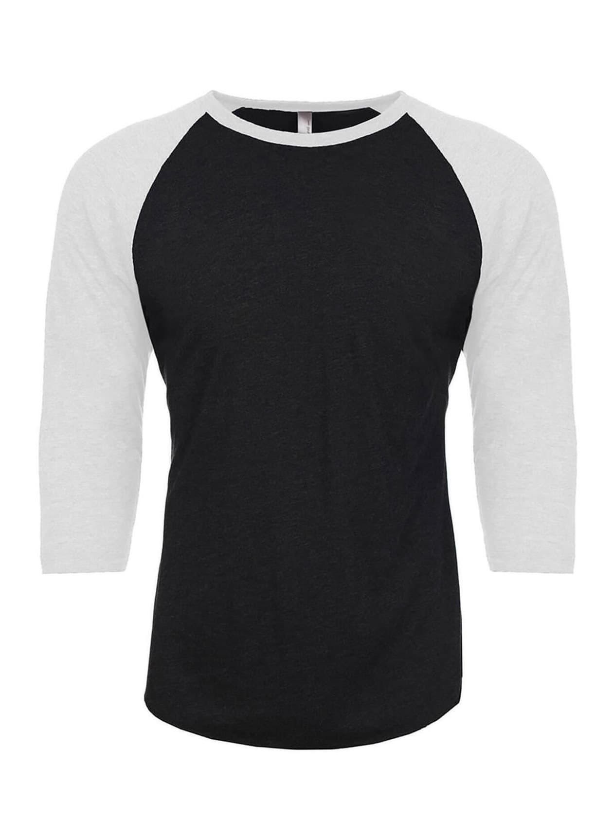 Next Level Unisex Triblend 3/4-Sleeve Raglan T-Shirt - Heather White / Vintage Black 3XL