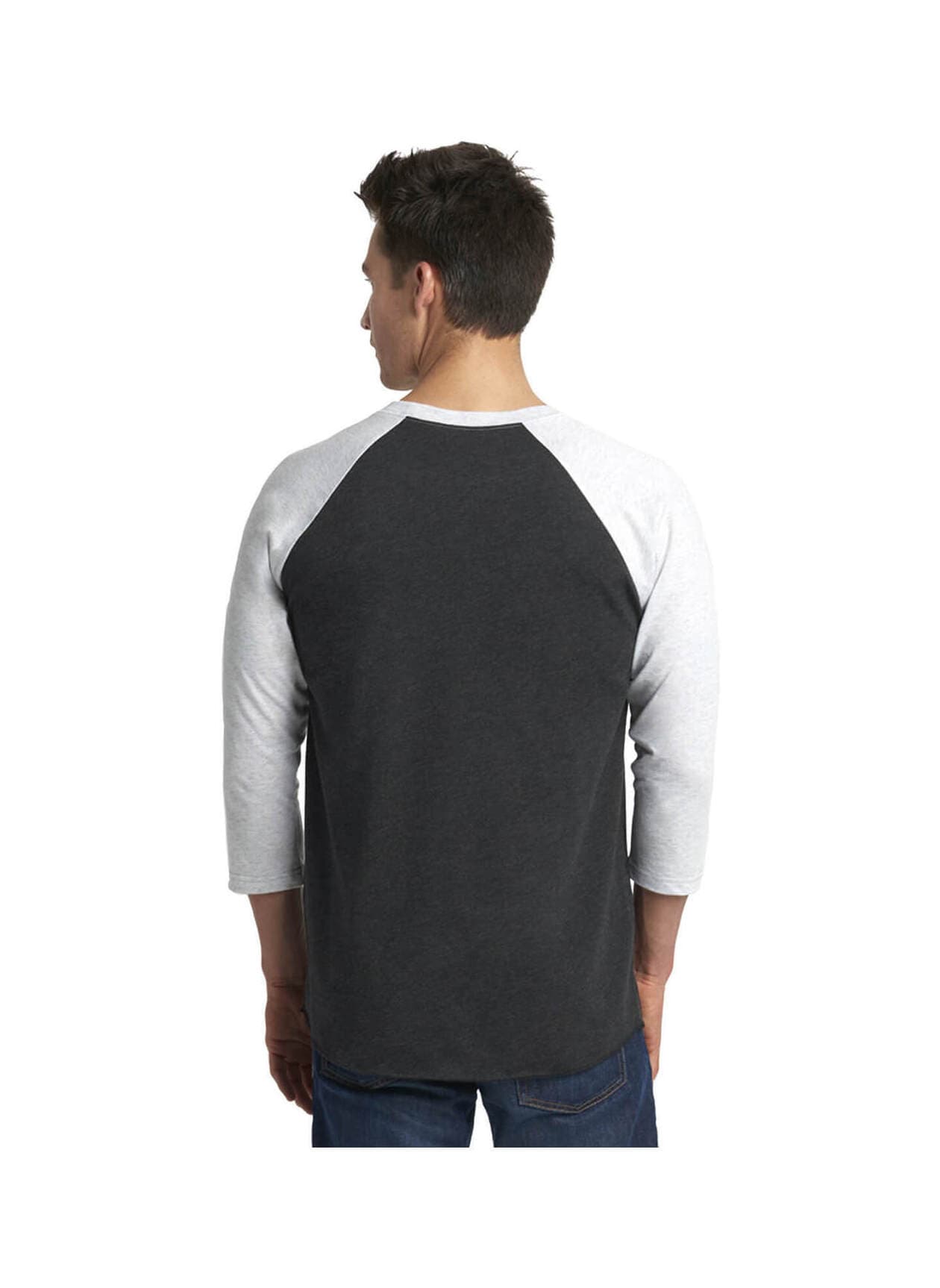 Next Level Unisex Triblend 3/4-Sleeve Raglan T-Shirt - Heather White / Vintage Black 3XL