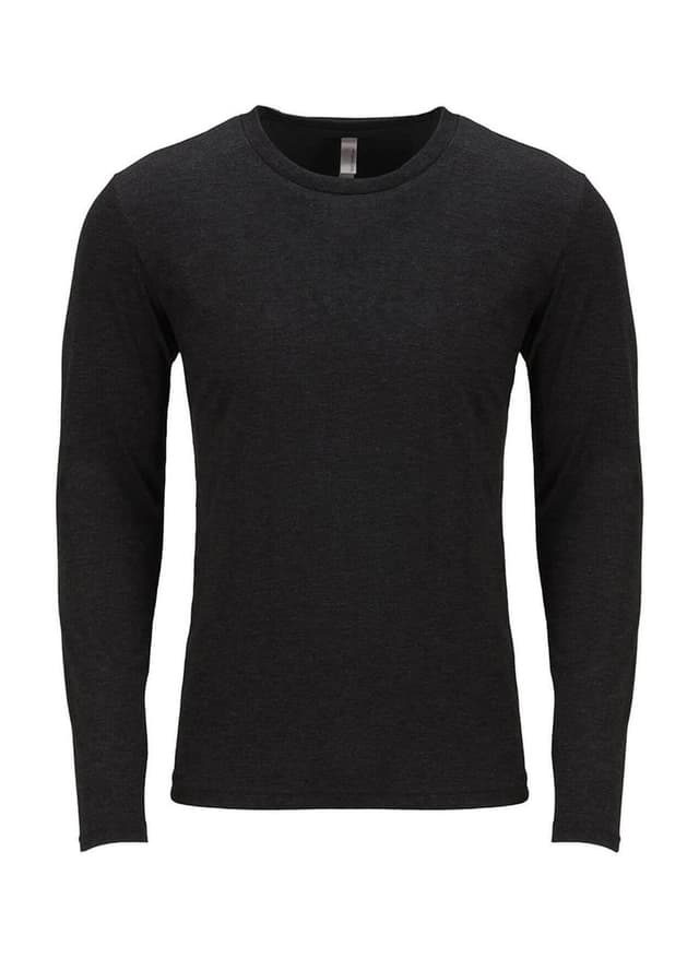 Next Level Men's Triblend Long-Sleeve Crew T-Shirt - Black LG