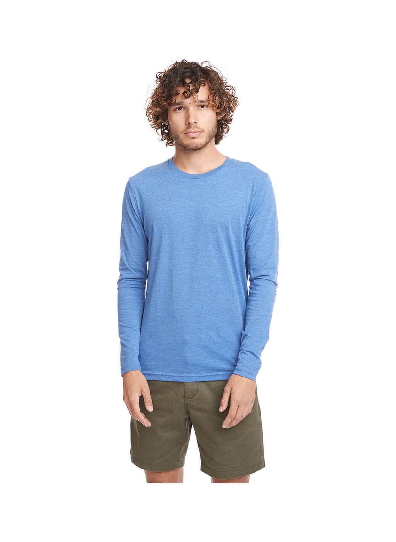 Next Level Men's Triblend Long-Sleeve Crew T-Shirt - Cyan LG