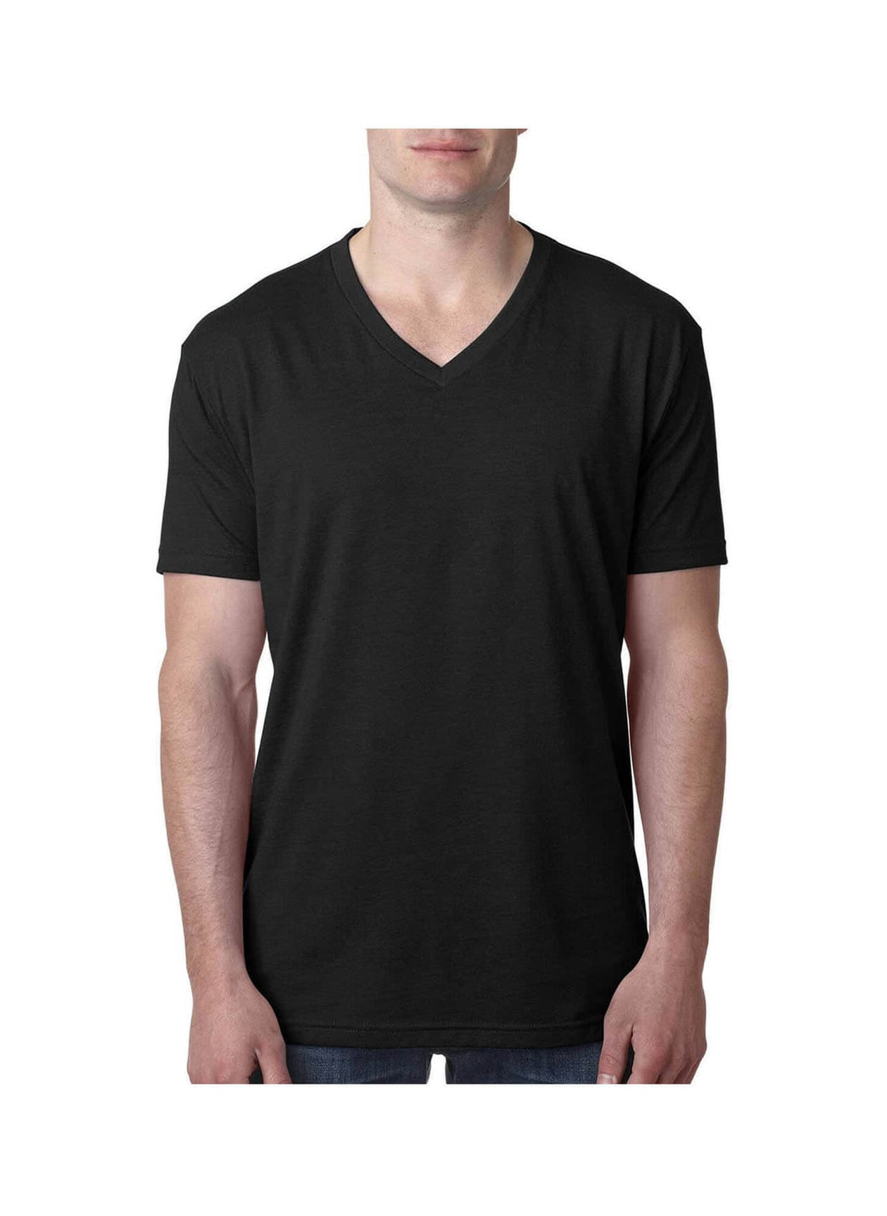 Next Level Men's CVC V-Neck T-Shirt - Black LG