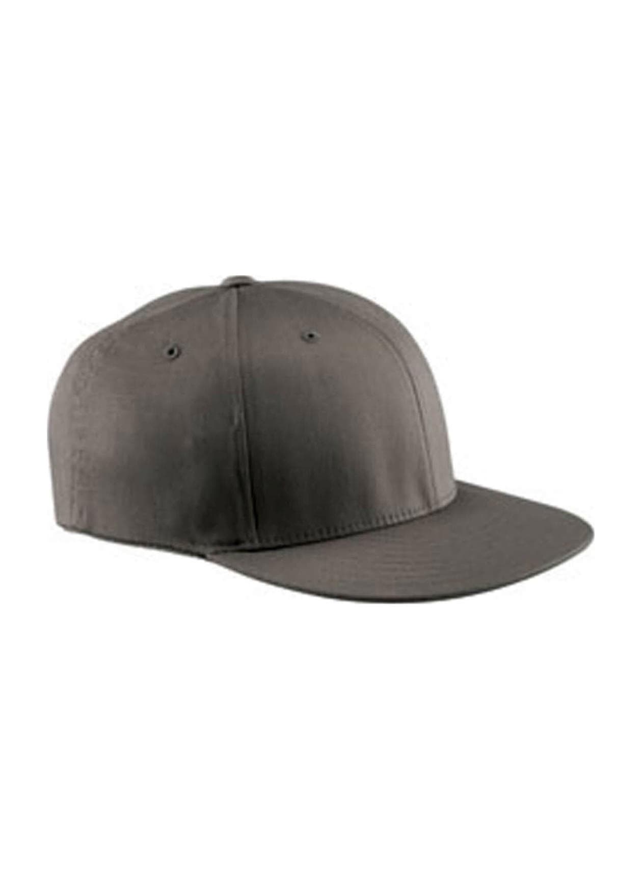 Flexfit Wooly Twill Pro Baseball On-Field Shape Hat with Flat Bill - Dark Grey LG/XL