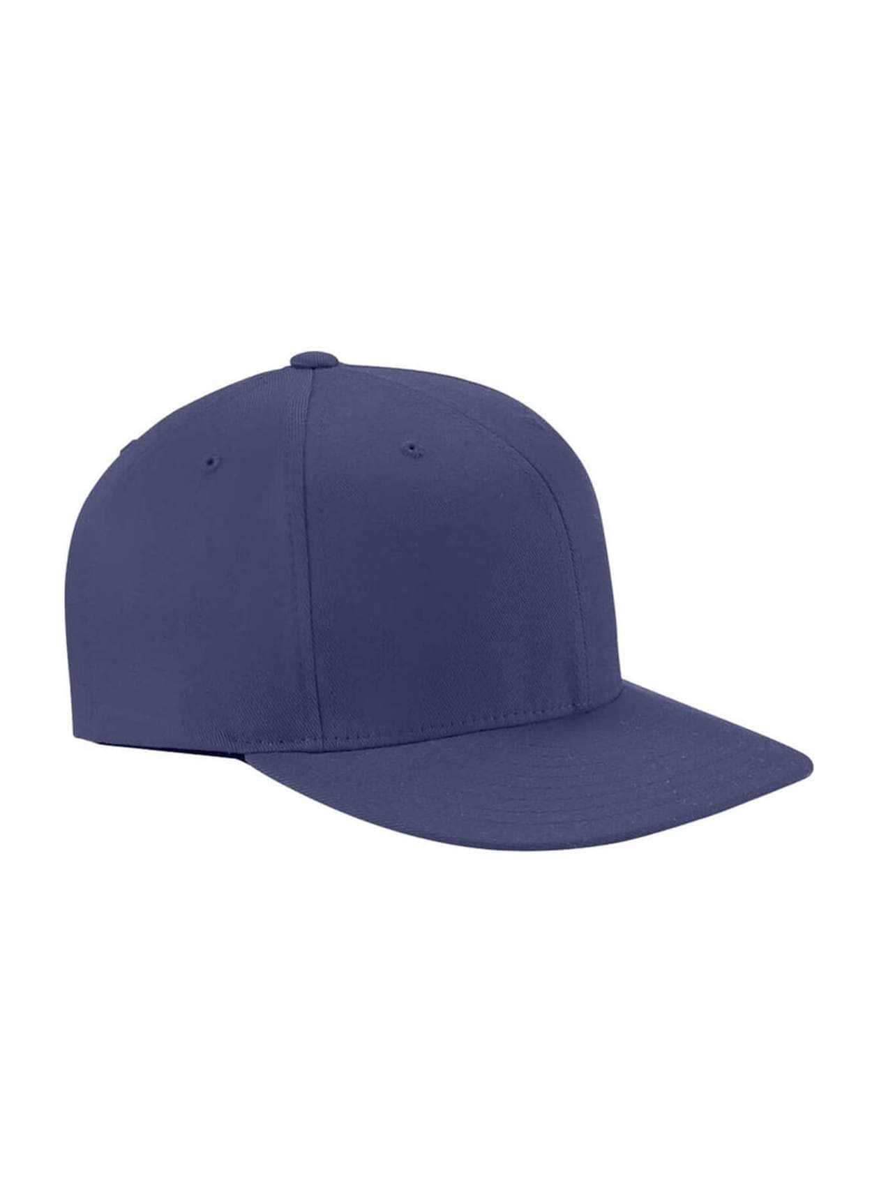 Flexfit Wooly Twill Pro Baseball On-Field Shape Hat with Flat Bill - Navy LG/XL