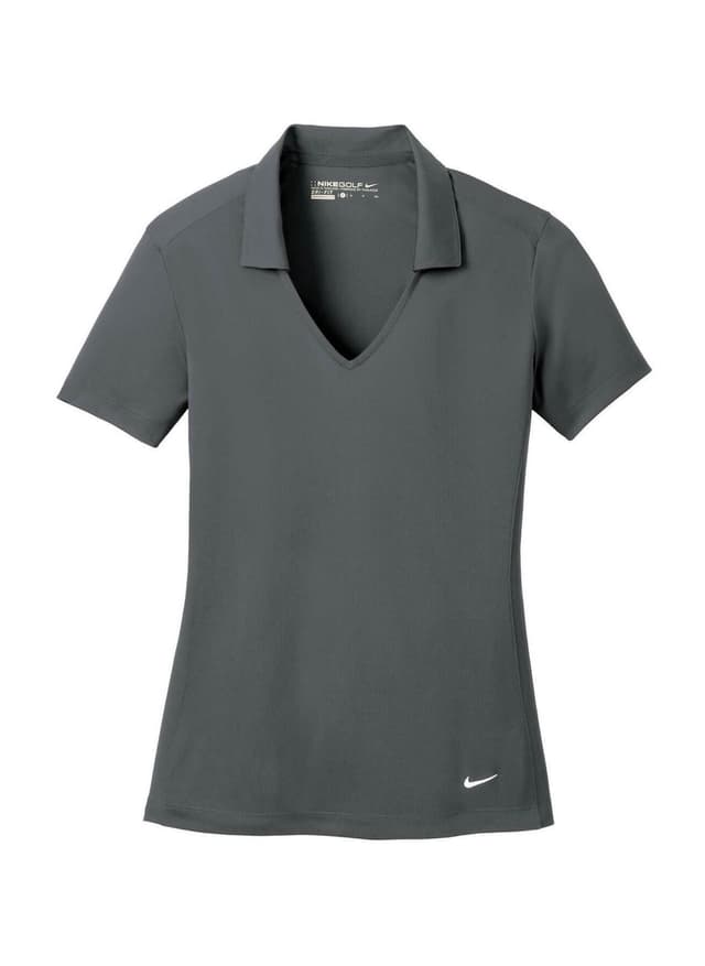 Nike Women's Dri-FIT Vertical Mesh Polo - Anthracite (CHR) LG
