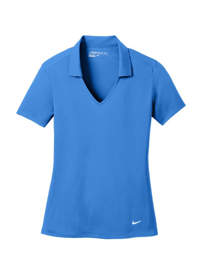 Nike Women's Dri-FIT Vertical Mesh Polo - Brisk Blue (LBL) LG