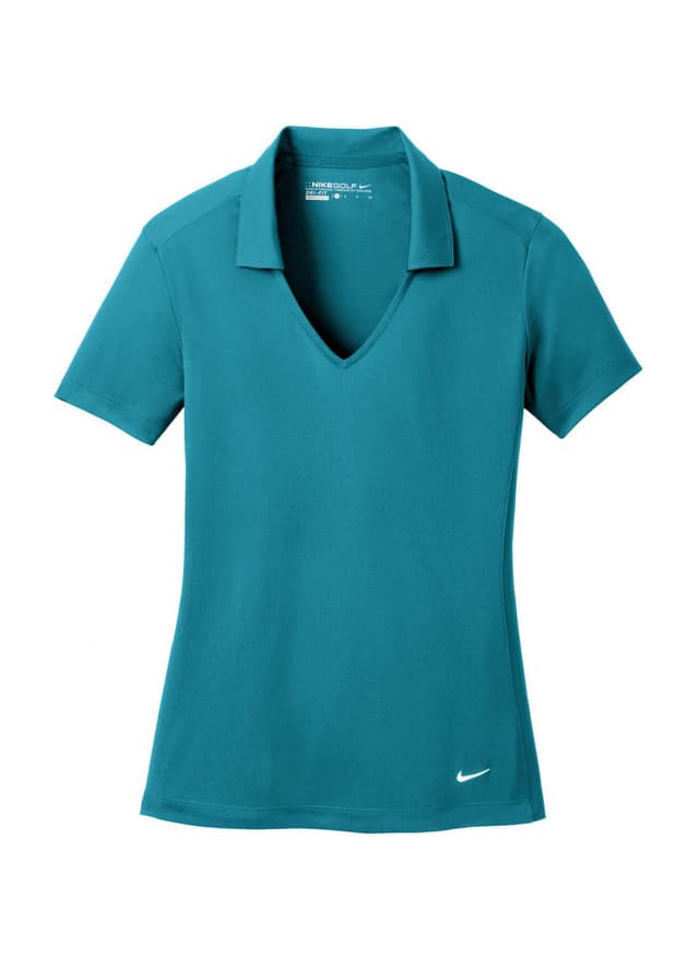 Nike Women's Dri-FIT Vertical Mesh Polo - Blustery (TEA) LG