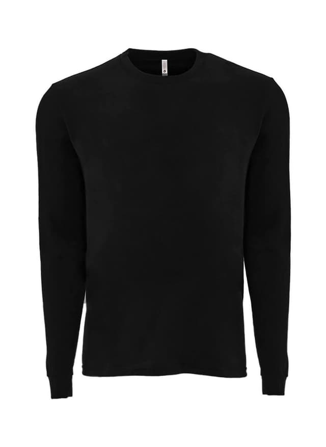 Next Level Unisex Sueded Long-Sleeve Crew T-Shirt - Black 3XL